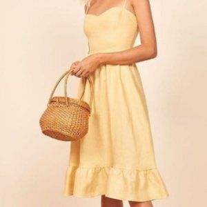 Reformation Eileen Dress in Lemon
